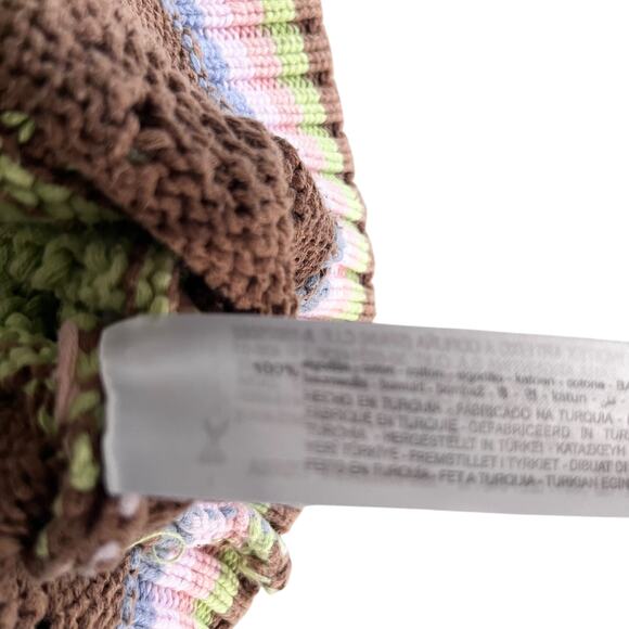 Zara Multicolor Crochet Knit Cropped Sleeveless Sweater Vest Top Size Medium - Picture 7 of 7